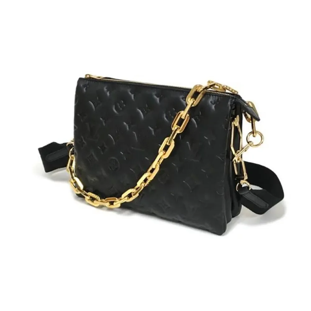 Louis Vuitton Coussin PM 2 Way Chain Shoulder Bag Leather Monogram Noir Black